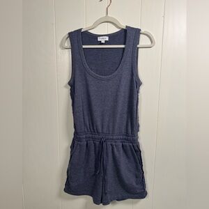 Evereve Heathered Blue Knit Romper
